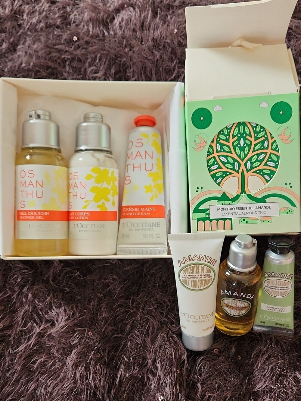 L'OCCITANE Almond and Osmanthus Bath & Hand Trio Bundle with Cherry Blossom